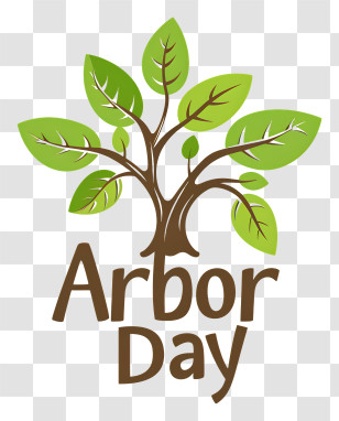 Arbor Day - Arbor Day Logo Highlighting Green Tree Cultural Event Transparent PNG