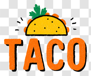Taco Logo - Playful Taco Text Logo Transparent PNG