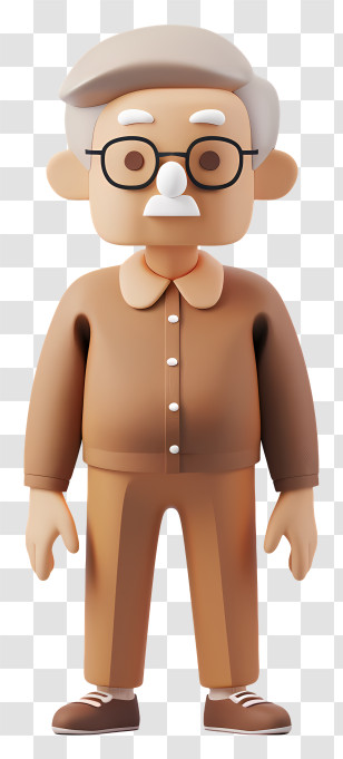Senior - Cartoon Old Man Character Transparent PNG