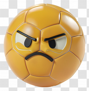 Soccer - Cartoon Angry Soccer Ball Transparent PNG