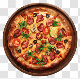 Hawaiian Pizza - Delicious Pepperoni Pizza With Fresh Toppings Transparent PNG