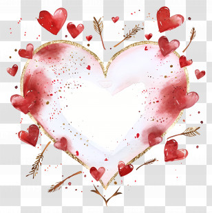 Heart Background - Heart With Arrows And Hearts Decoration Transparent PNG
