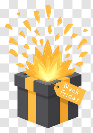 Black Friday Box - Exploding Black Friday Gift Box Transparent PNG