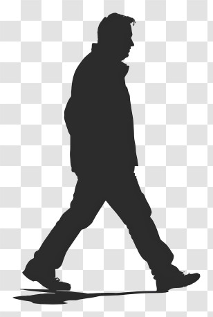 Man Walking Silhouette - Silhouette Of Man Walking In Motion Transparent PNG