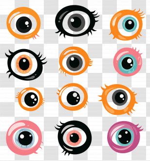 Halloween Eyeball - Colorful Cartoon Eyes Collection Transparent PNG