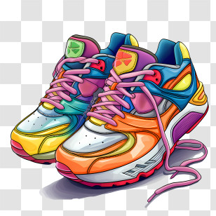 Sneakers - Trendy Colorful Sneakers Transparent PNG