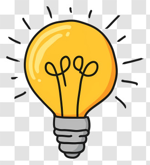 Light Bulb - Yellow Cartoon Light Bulb Illustration Transparent PNG