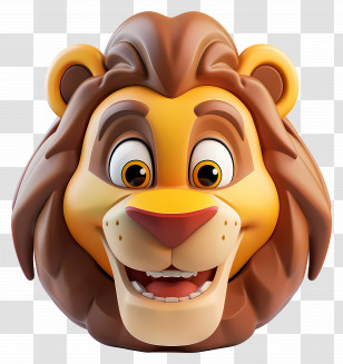 Lion Face - Smiling Cartoon Lion Transparent PNG