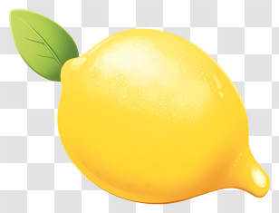 Lemon Fruit - Yellow Lemon With Leaf Transparent PNG