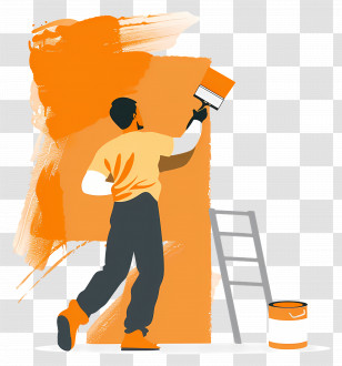 Painter Painting - Man Painting Wall Transparent PNG