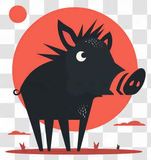 Wild Boar - Cartoon Wild Boar Illustration Transparent PNG