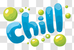 Chill Logo - Glossy Blue 'Chill' Sticker Logo Transparent PNG
