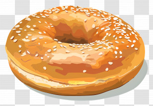 Bagel - Bagel With Sesame Seeds Illustration Transparent PNG