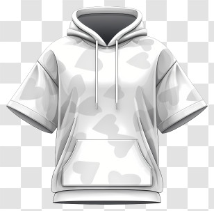 Hoodie Outline - White Hoodie With Heart Patterns Transparent PNG