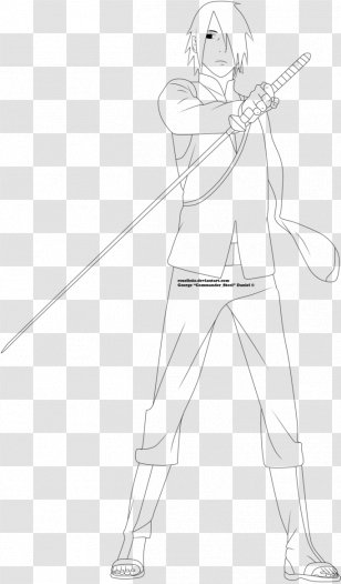 Line Art Figure Drawing White Sketch - Sasuke Uchiha Transparent PNG