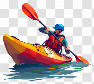 Kayaking - Man Kayaking On The Water Transparent PNG