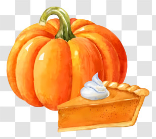 Pumpkin Pie - Pumpkin And Pumpkin Pie Slice Transparent PNG