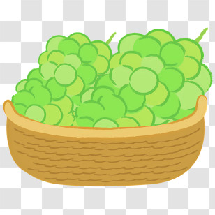 Icon - Basket Of Fresh Green Grapes Transparent PNG