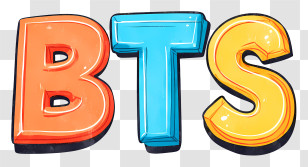 Word Bts - BTS Colorful Letters Transparent PNG