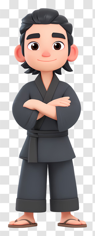 Developer Avatar - Black Belt Character In Martial Arts Uniform Transparent PNG