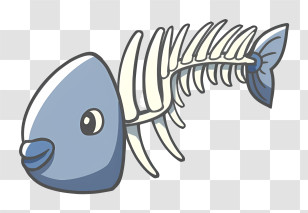 Icon - Fish Skeleton Cartoon Transparent PNG