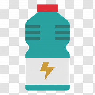 Energy Drink - Teal Energy Drink Bottle With Lightning Symbol Transparent PNG