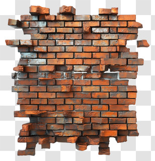 Brick Wall - Rustic Brick Wall Texture Transparent PNG