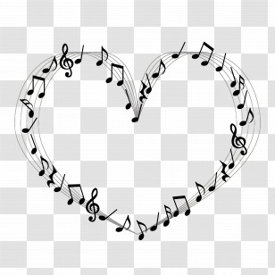 Music Notes - Heart Shape Made Of Musical Notes Transparent PNG