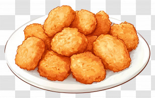 Chicken Nuggets - Plate Of Chicken Nuggets Transparent PNG