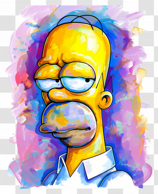 Homer Simpson - Serious Yellow-skinned Man Transparent PNG