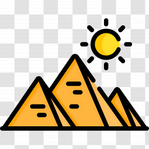 Pyramid - Illustration Of Pyramids Under The Sun Transparent PNG
