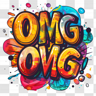 Omg - OMG Lettering In Pop Art Style Transparent PNG