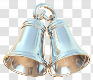 Wedding Bells - Shiny Silver Bells For Festive Decoration Transparent PNG