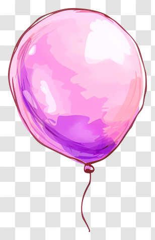 Balloon - Pink Balloon With A Reflective Surface Transparent PNG