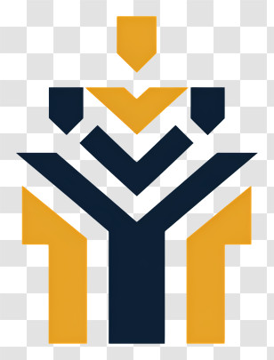Teamwork Logo - Geometric Yellow-Navy Emblem Transparent PNG