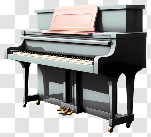 Pastel Piano - Elegant Upright Piano With Keyboard Design Transparent PNG