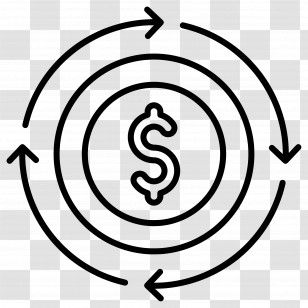Investment Flow - Dollar Sign With Circular Arrows Logo Transparent PNG