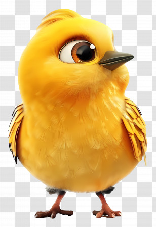 Yellow Bird - Yellow Cartoon Chick Illustration Transparent PNG