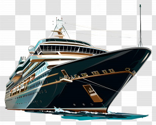 Luxury Cruise Ship - Luxury Yacht On The Ocean Transparent PNG