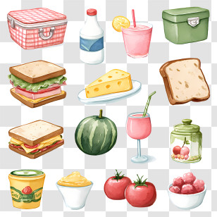 Picnic Snacks - Picnic Food Items Illustration Transparent PNG