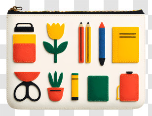 Stationery Pouch - Colorful Stationery Pouch Transparent PNG