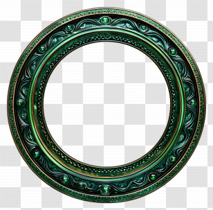 Green Circle Frame - Ornate Circular Frame Transparent PNG