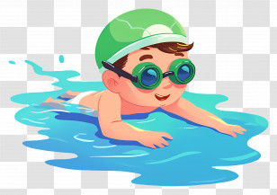Swimming Boy - Cheerful Boy Swimming In Pool Transparent PNG