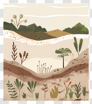Soil Land - Nature Landscape With Plants And Mountains Transparent PNG