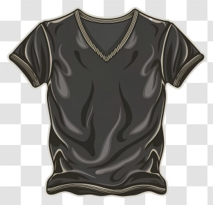 Clothing - Black V-neck T-shirt Transparent PNG