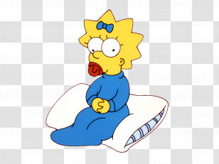 Cartoon Character - Cartoon Baby With Pacifier On Pillow Transparent PNG