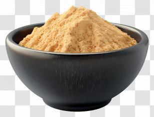 Ginger Powder - Spice Powder In A Black Bowl Transparent PNG