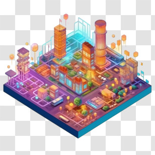 Wireless Network
 - Colorful Isometric Cityscape Transparent PNG