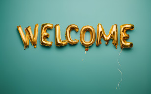 Welcome - Welcome Balloons In Gold Transparent PNG