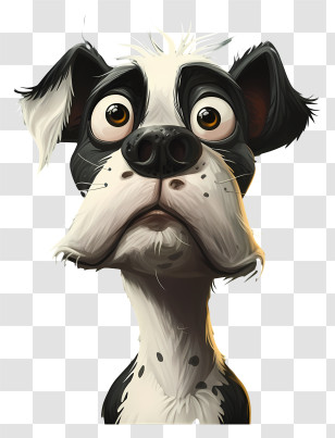 Cartoon Dog - Cartoon Dalmatian Puppy With Expressive Eyes Transparent PNG